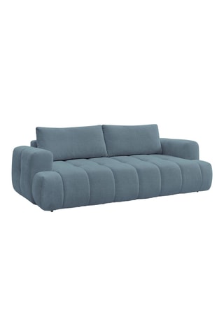 Canapé convertible Fuji - Bleu - 3 places - En tissu lisse 