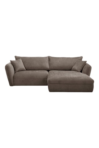 Canapé d'angle droit Luigi - Taupe - 3 places - En tissu texturé