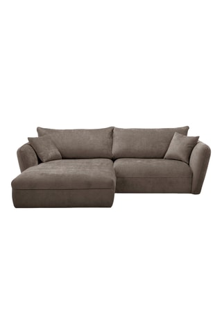 Canapé d'angle gauche Luigi - Taupe - 3 places - En tissu texturé