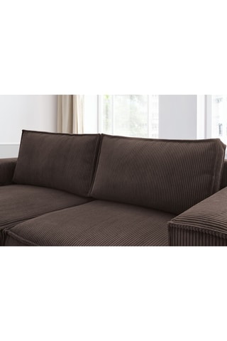 Canapé d'angle gauche Nihad - Marron foncé - 2 places - En tissu velours