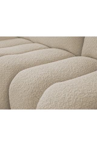 Canapé d'angle gauche Azra - Beige - 4 places - En tissu bouclette