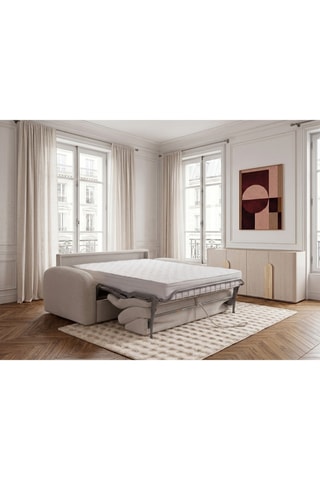 Canapé convertible Kenan - Beige - 2 places - En tissu bouclette