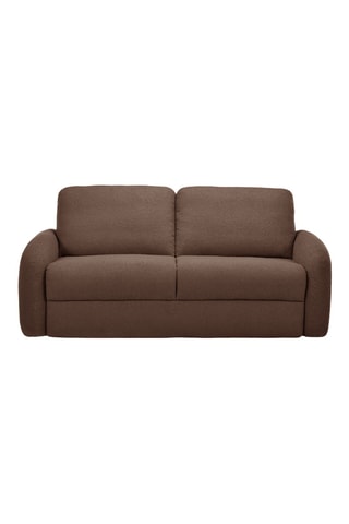 Canapé convertible Kenan - Marron - 2 places - En tissu bouclette