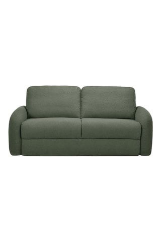 Canapé convertible - Vert - 2 places - En tissu bouclette