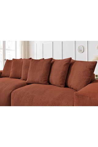Canapé Voltaire - Marron - 4 places - En tissu velours côtelé 