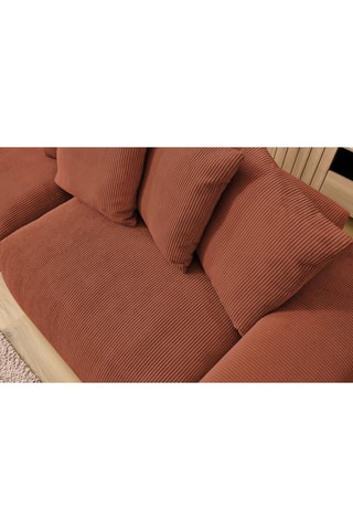 Canapé Voltaire - Marron - 4 places - En tissu velours côtelé 