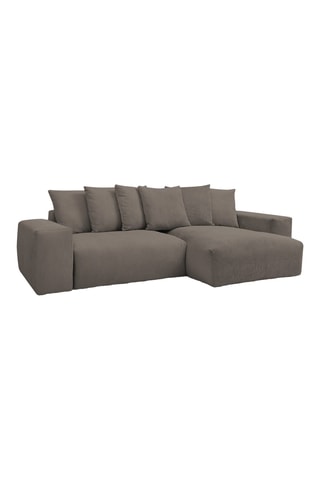 Canapé d'angle réversible Voltaire - Taupe - 2 places - En tissu velours côtelé 