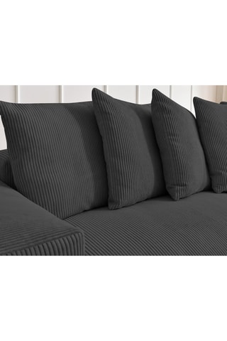 Canapé d'angle réversible Voltaire - Gris foncé - 2 places - En tissu velours côtelé 