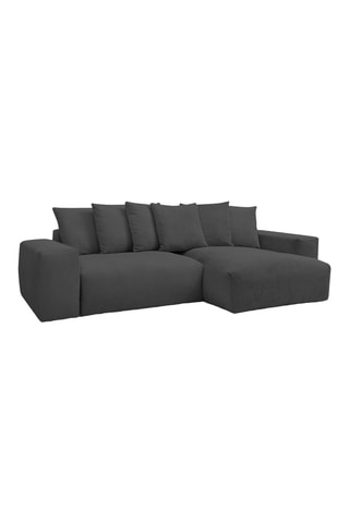 Canapé d'angle réversible Voltaire - Gris foncé - 2 places - En tissu velours côtelé 