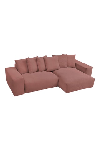 Canapé d'angle réversible Voltaire - Vieux rose - 2 places - En tissu velours côtelé 