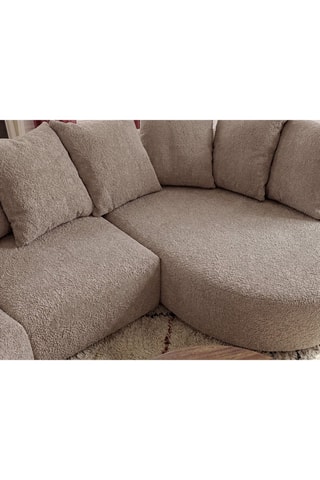 Canapé d'angle gauche Calypso - Taupe - 4 places - En tissu bouclette