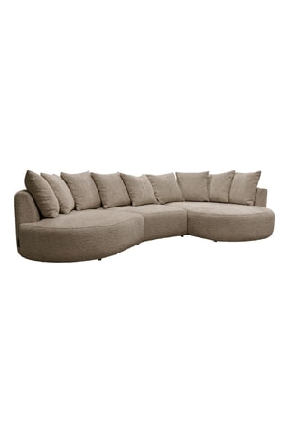 Canapé d'angle gauche Calypso - Taupe - 4 places - En tissu bouclette