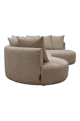 Canapé d'angle gauche Calypso - Taupe - 4 places - En tissu bouclette