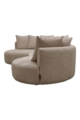 Canapé d'angle gauche Calypso - Taupe - 4 places - En tissu bouclette