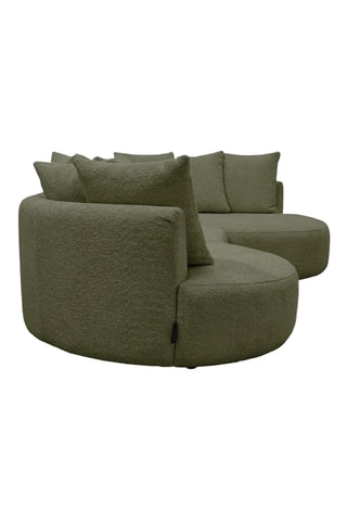 Canapé d'angle droit Calypso - Vert kaki - 4 places - En tissu bouclette