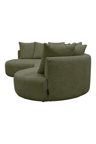 Canapé d'angle gauche Calypso - Vert kaki - 4 places - En tissu bouclette