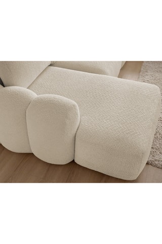 Canapé d'angle gauche convertible Montaigne - Beige - 5 places - En tissu bouclette
