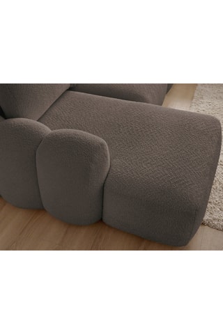 Canapé d'angle gauche convertible Montaigne - Marron - 5 places - En tissu bouclette