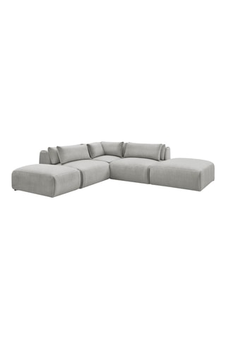 Canapé d'angle réversible Jana - Gris clair - 4 places - En tissu velours