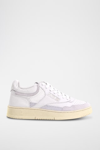 Leren Sneakers Open Mid - Wit