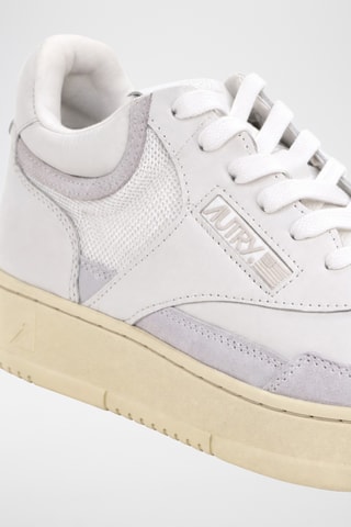 Leren Sneakers Open Mid - Wit