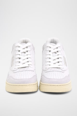Leren Sneakers Open Mid - Wit