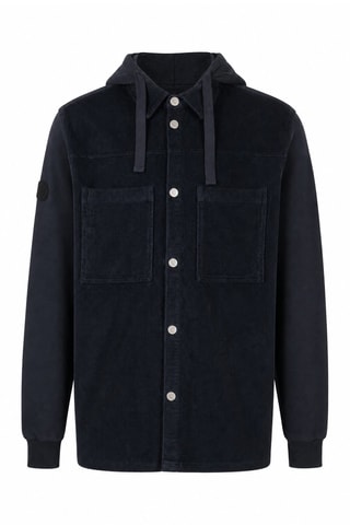 Veste en velours à capuche Velvet - Bleu