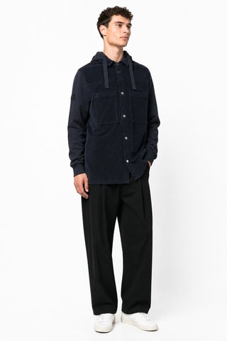 Veste en velours à capuche Velvet - Bleu