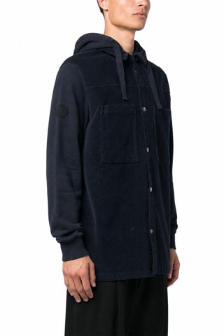 Veste en velours à capuche Velvet - Bleu