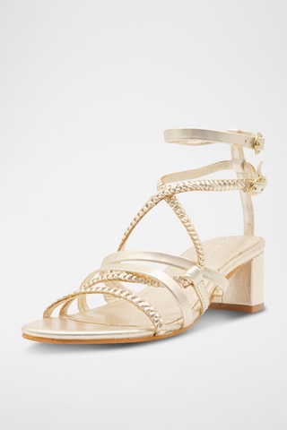 Sandales à talons en cuir nappa Cuphea - Gris