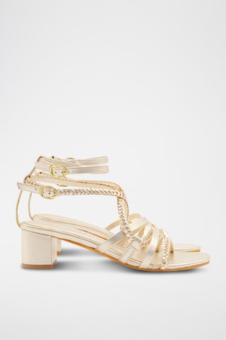 Sandales à talons en cuir nappa Cuphea - Gris