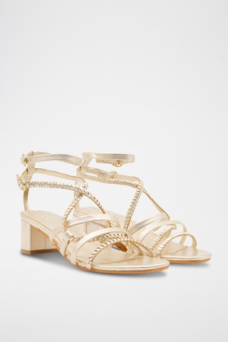 Sandales à talons en cuir nappa Cuphea - Gris