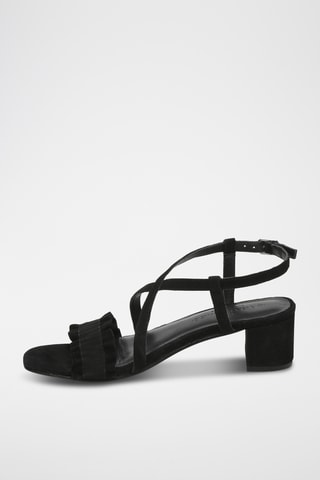 Sandales à talons en cuir de chèvre nubuck Laurentia - Noir