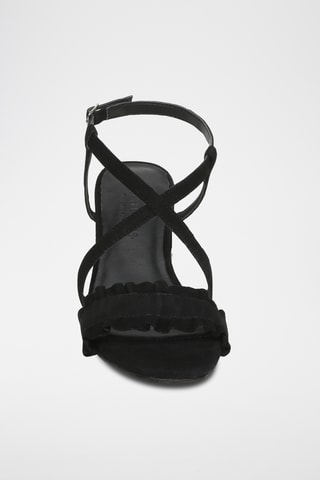 Sandales à talons en cuir de chèvre nubuck Laurentia - Noir
