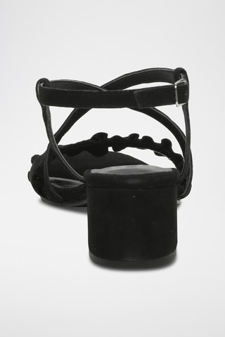 Sandales à talons en cuir de chèvre nubuck Laurentia - Noir