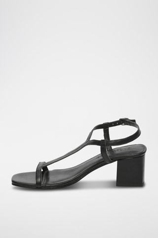 Sandales à talons en cuir de chèvre Verbena - Noir