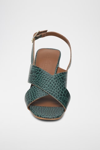 Sandales à talons en cuir de chèvre Linum - Vert
