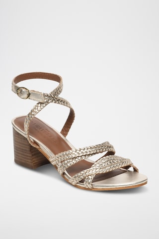 Sandales à talons en cuir de chèvre Zinnia - Doré