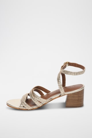 Sandales à talons en cuir de chèvre Zinnia - Doré