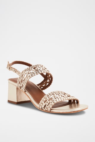 Sandales à talons en cuir de chèvre Gracy - Doré