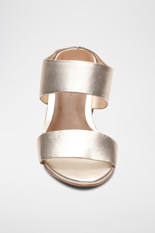 Mules à talons en cuir nappa Gina - Doré