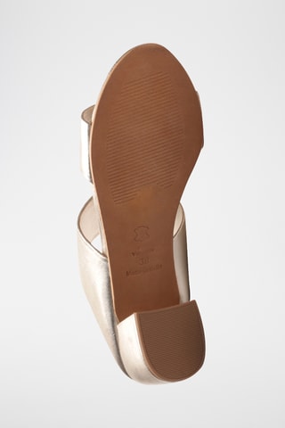 Mules à talons en cuir nappa Gina - Doré