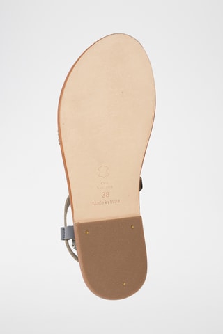 Spartiates en cuir Mabel - Argenté et bleu marine