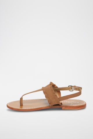 Sandales en cuir de chèvre nubuck Mireval - Camel