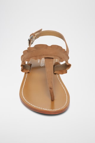 Sandales en cuir de chèvre nubuck Mireval - Camel