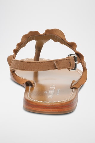 Sandales en cuir de chèvre nubuck Mireval - Camel