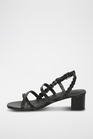 Sandales à talons en cuir de mouton nappa Clarkia - Noir