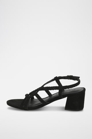 Sandales à talons en cuir de chèvre nubuck Nemesia - Noir