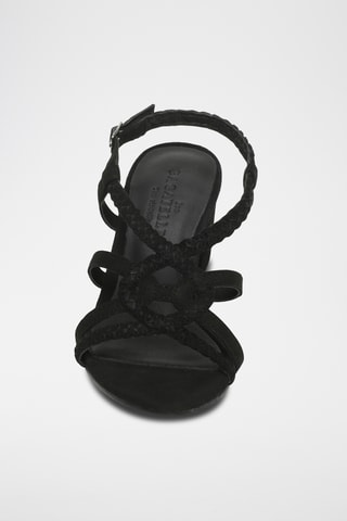Sandales à talons en cuir de chèvre nubuck Nemesia - Noir