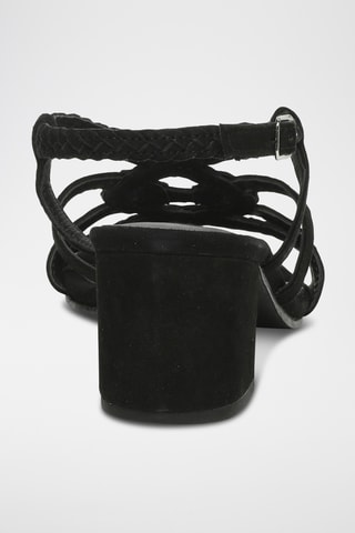 Sandales à talons en cuir de chèvre nubuck Nemesia - Noir